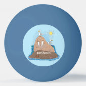 Funny happy walrus Cartoon Illustration Tischtennisball (Vorderseite)