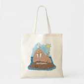 Funny happy walrus Cartoon Illustration Tragetasche (Vorne)