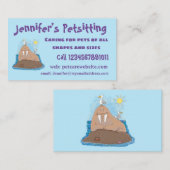 Funny happy walrus Cartoon Illustration Visitenkarte (Vorne/Hinten)