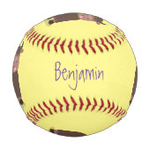 Funny happy yak aß gras Cartoon Illustration Baseball (Vorderseite)