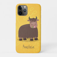 Funny happy yak aß gras Cartoon Illustration