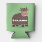 Funny happy yak aß gras Cartoon Illustration Dosenkühler (Vorderseite)