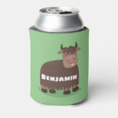 Funny happy yak aß gras Cartoon Illustration Dosenkühler (Kanne Rückseite)