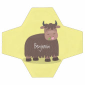 Funny happy yak aß gras Cartoon Illustration Fußball (Flach)