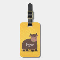 Funny happy yak aß gras Cartoon Illustration