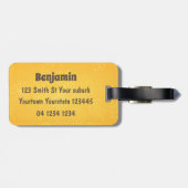 Funny happy yak aß gras Cartoon Illustration Gepäckanhänger (Rückseite horizontal)