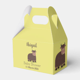 Funny happy yak aß gras Cartoon Illustration Geschenkschachtel