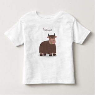 Funny happy yak aß gras Cartoon Illustration Kleinkind T-shirt