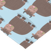 Funny happy yak aß gras Cartoon Illustration Kurzer Tischläufer (Ecke)