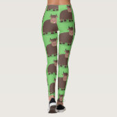 Funny happy yak aß gras Cartoon Illustration Leggings (Rückseite)