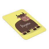 Funny happy yak aß gras Cartoon Illustration Magnet (Rechte Seite)