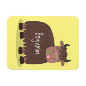 Funny happy yak aß gras Cartoon Illustration Magnet (Horizontal)