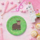 Funny happy yak aß gras Cartoon Illustration Pappteller (Party)