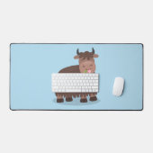 Funny happy yak aß gras Cartoon Illustration Schreibtischunterlage (Tastatur & Maus)