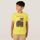 Funny happy yak aß gras Cartoon Illustration T-Shirt (Vorne ganz)