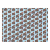 Funny happy yak aß gras Cartoon Illustration Tischdecke (Vorderseite (Horizontal))