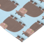 Funny happy yak aß gras Cartoon Illustration Tischdecke (Schrägansicht)