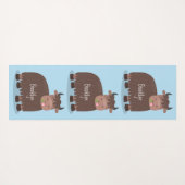 Funny happy yak aß gras Cartoon Illustration Yogamatte (Rückseite (Horizontal))