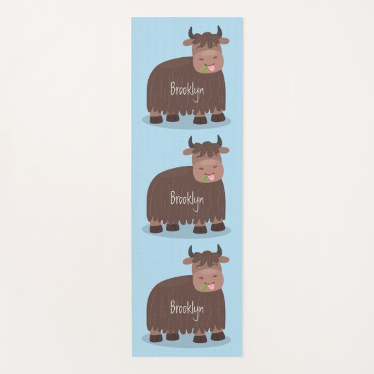 Funny happy yak aß gras Cartoon Illustration Yogamatte (Vorderseite)