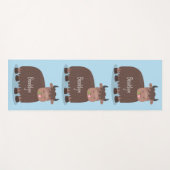 Funny happy yak aß gras Cartoon Illustration Yogamatte (Vorderseite (Horizontal))
