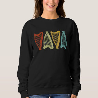 Funny Harp Player Harpist Orchestra Retro Sweatshirt