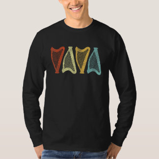Funny Harp Player Harpist Orchestra Retro T-Shirt