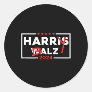 Funny Harris W 24 Harry B 2024 Meme Democratic on Runder Aufkleber