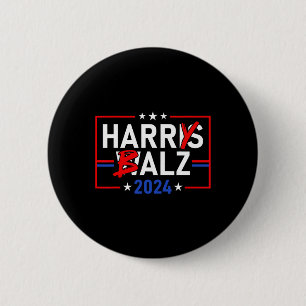 Funny Harris W 24 Harry B 2024 Meme Democratics Vo Button