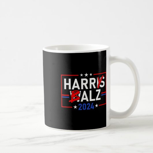 Funny Harris W 24 Harry B 2024 Meme Democratics Vo Kaffeetasse (Rechts)