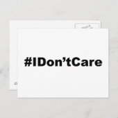 Funny Hashtag Ich kümmere mich nicht Postkarte (Vorne/Hinten)
