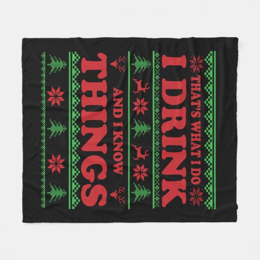 Funny hässlich Weihnachten Pullover Whisky Redewen Fleecedecke (Vorderseite (Horizontal))