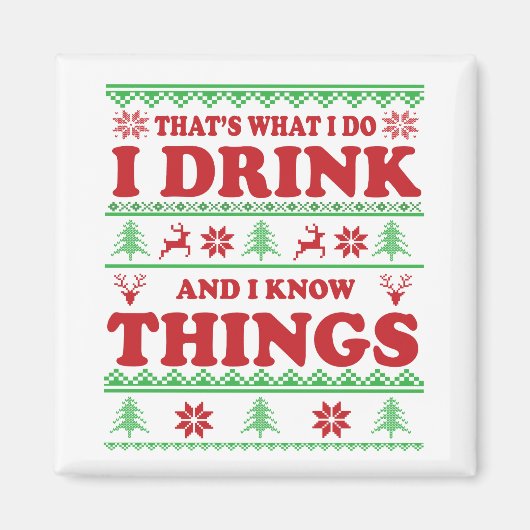 Funny hässlich Weihnachten Pullover Whisky Redewen Magnet (Vorne)