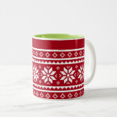 Funny hässlich Weihnachts Pullover Muster Kaffee U Zweifarbige Tasse (VorderseiteRechts)