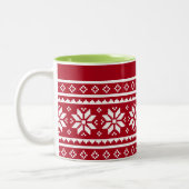 Funny hässlich Weihnachts Pullover Muster Kaffee U Zweifarbige Tasse (Links)