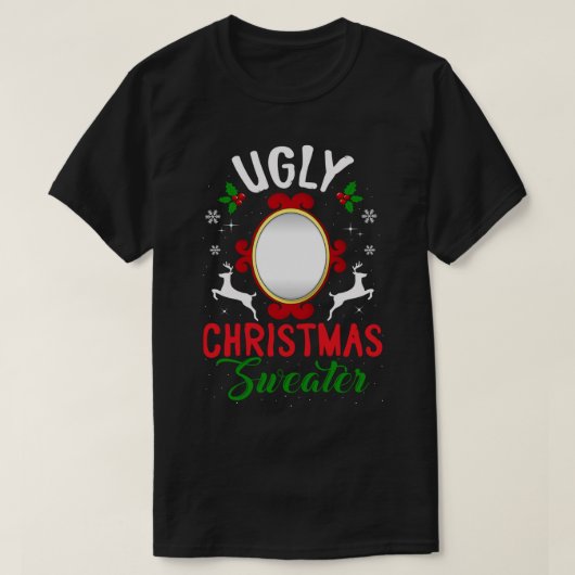 Funny hässlich Weihnachtssüßer mit Mirror Men Wome T-Shirt (Design vorne)