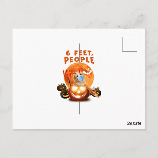 Funny Havanese Dog Halloween Happy Postkarte (Rückseite)