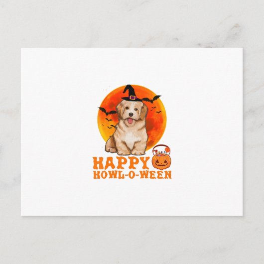 Funny Havanese Dog Halloween Happy Postkarte (Vorderseite)