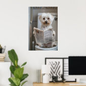 Funny Havanese Dog Print, Bathroom Newspaper Art Poster (Heimbüro)