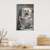 Funny Havanese Dog Print, Bathroom Newspaper Art Poster (Küche)