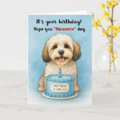 Funny Havanese Hund Geburtstag mit Individuelle Na Karte (Gelbe Blume)