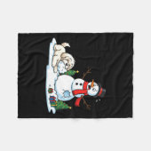 Funny Havanese Snowman Christmas Tree Xmas Womens Fleecedecke (Vorderseite (Horizontal))