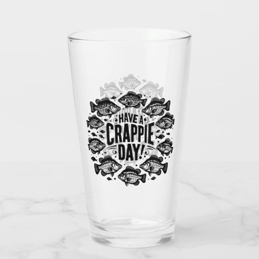 Funny Have a Crappie Day Fishing Glas (Rückseite)