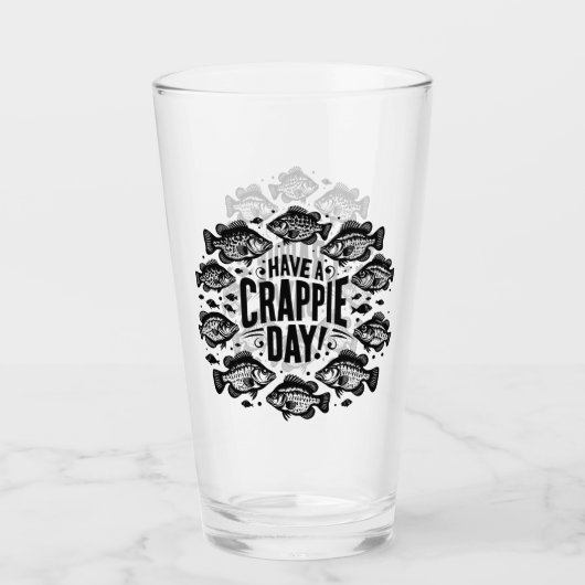 Funny Have a Crappie Day Fishing Glas (Vorderseite)