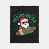 Funny Hawaiian Alo-ho-ho-ha Santa Surfing Christma Fleecedecke (Vorderseite)
