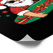 Funny Hawaiian Alo-ho-ho-ha Santa Surfing Christma Poster (Ecke)