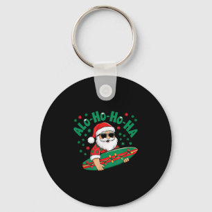 Funny Hawaiian Alo-ho-ho-ha Santa Surfing Christma Schlüsselanhänger