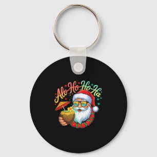 Funny Hawaiian Alo-ho-ho-ha Santa Surfing Christma Schlüsselanhänger