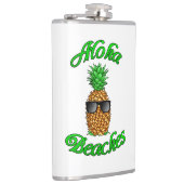 Funny Hawaiian Ananas Aloha Strände Flachmann (Rechts)