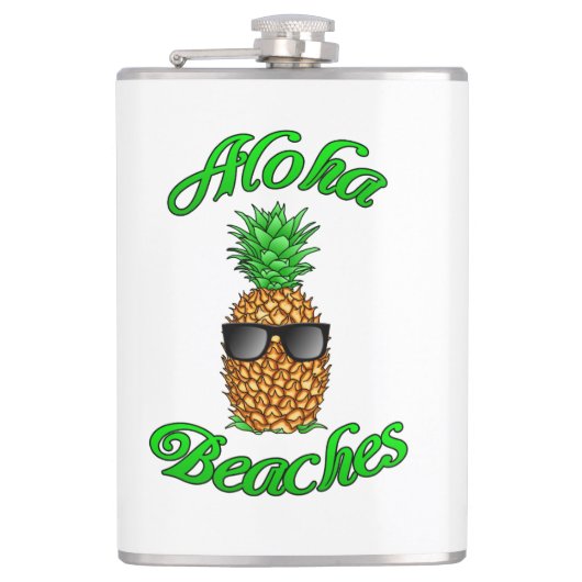Funny Hawaiian Ananas Aloha Strände Flachmann (Vorderseite)