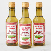 Funny Hawaiian Homemade Hot Sauce Chili Papper Art Weinetikett (Flaschen)